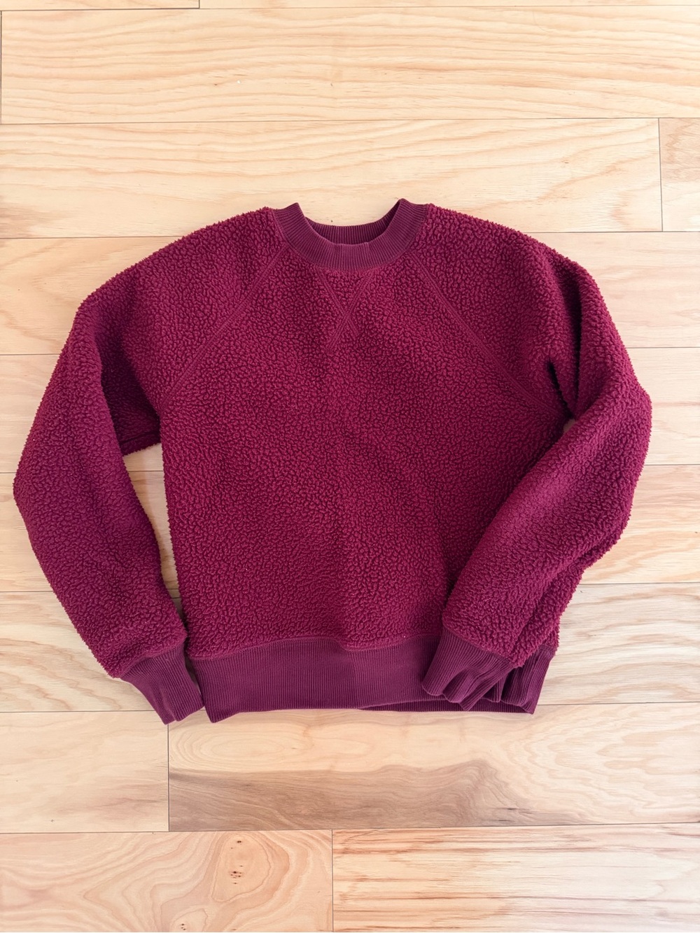 Everlane Plush Sherpa Crewneck - Wine